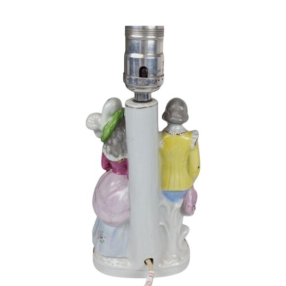 Vintage Ceramic Couple Lamp: Romantic Mid-Century Table Lamp - Picture 2 of 6